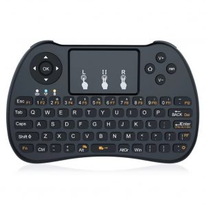 Hand-held Wireless QWERTY Keyboard with Backlight H9 Mini, black-0